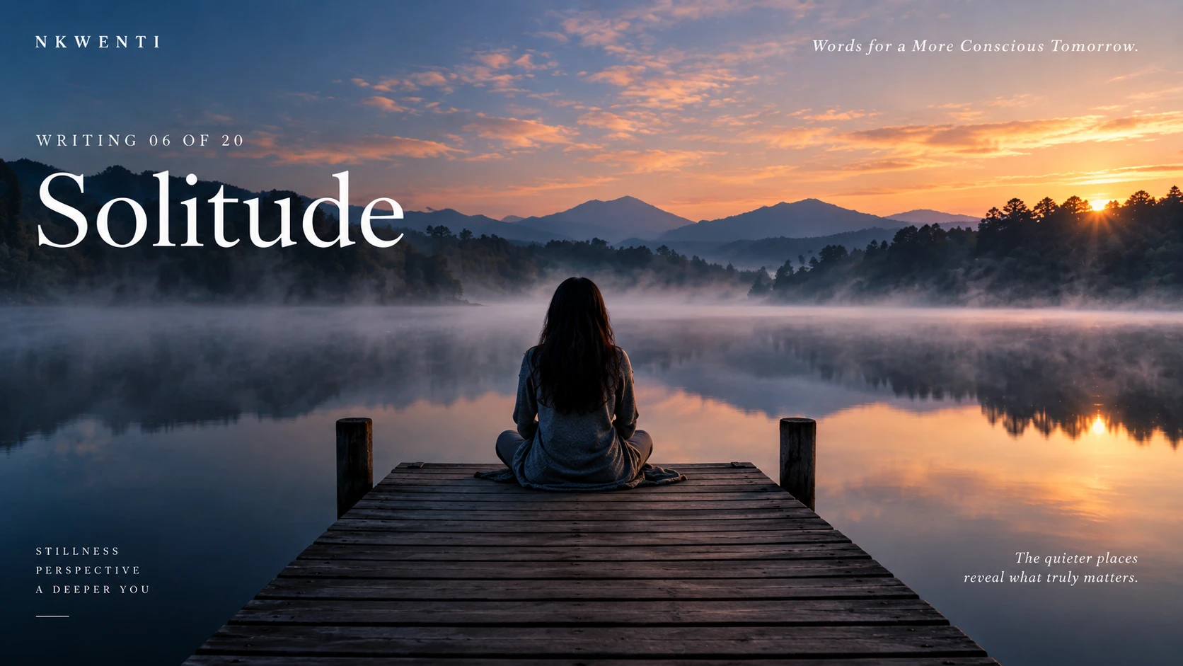 Editorial artwork for Solitude, illustrating its central theme in the NKWENTI visual language.